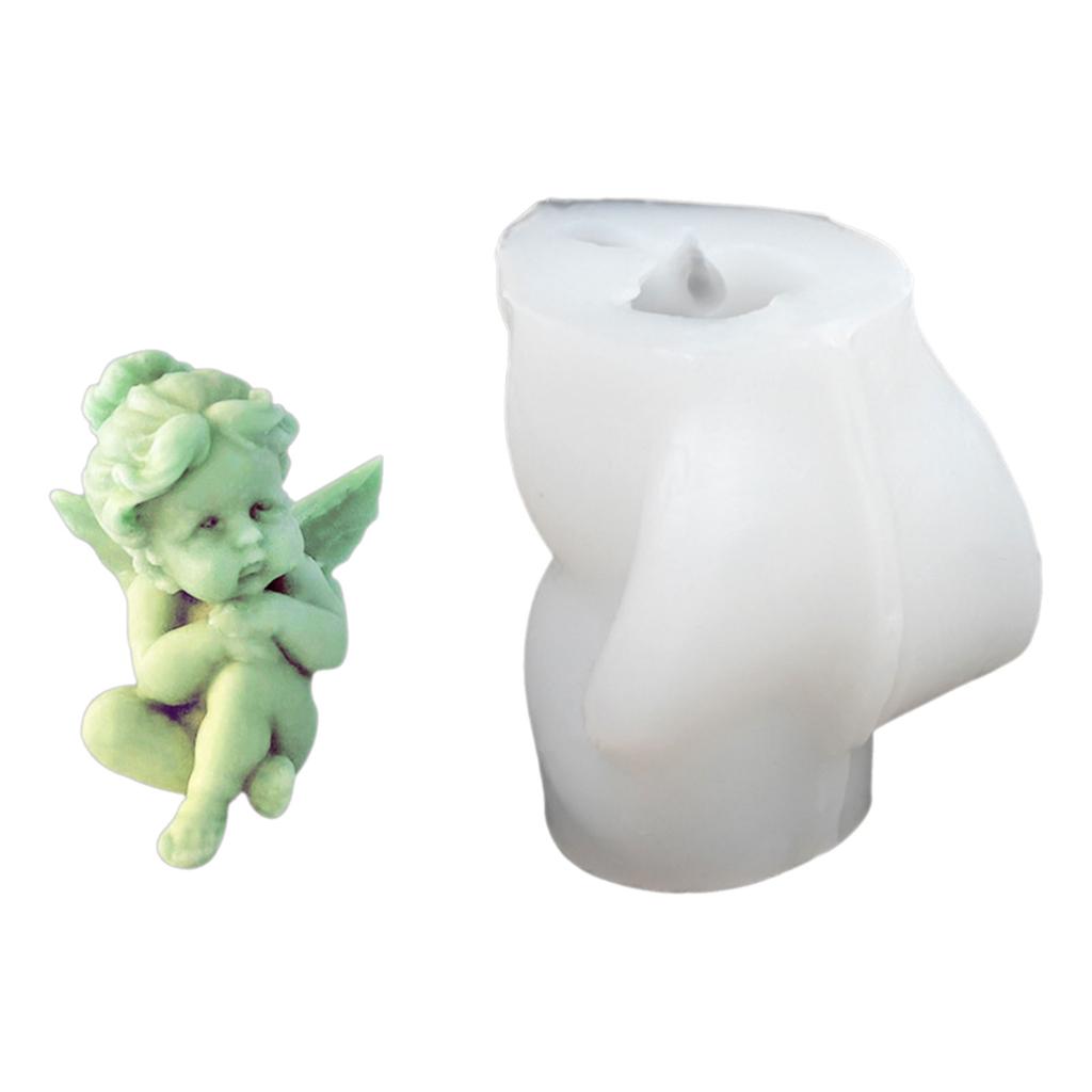 Okřídlená dětská figurka Silikonové formy na svíčky pro epoxidovou pryskyřici Ručně vyráběná svíčka Mýdlo Sádrová silikonová forma pro domácí dekoraci
