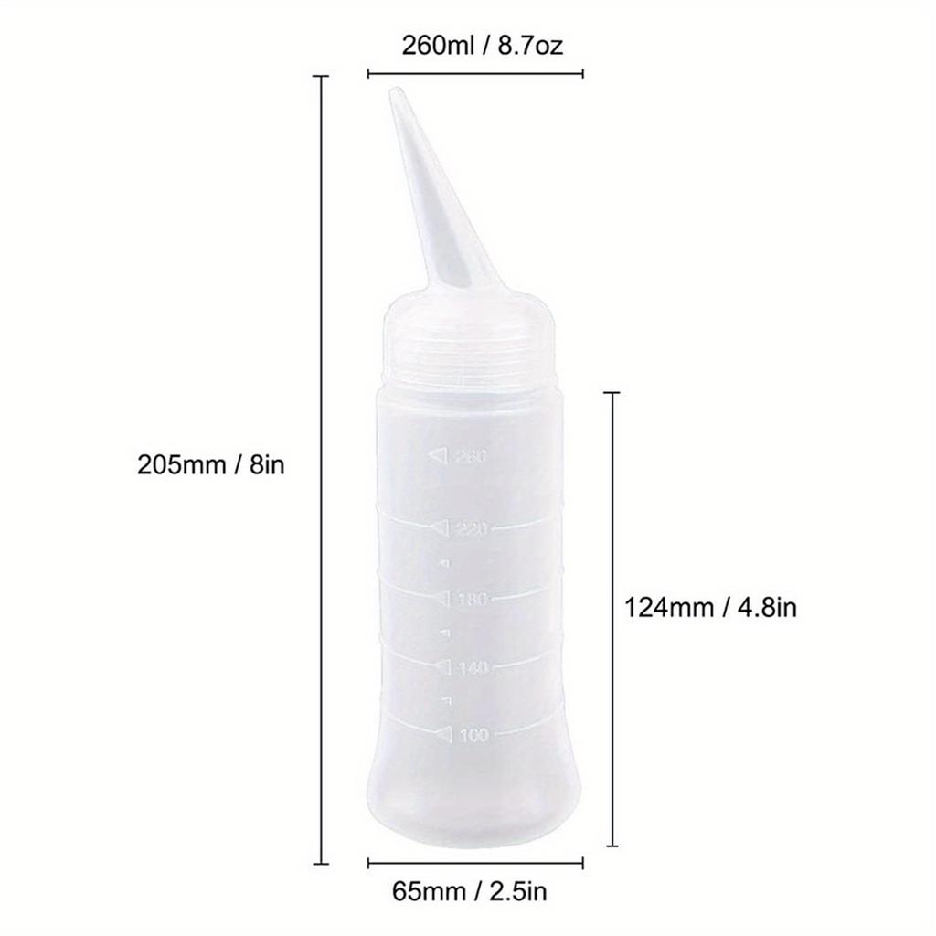 1pcs Hair Cleaning And Rinsing Bottle Shampoo Dispenser Home DIY Hairdressing Styling Tool With Scale Angled Tip Hair Coloring Bottle