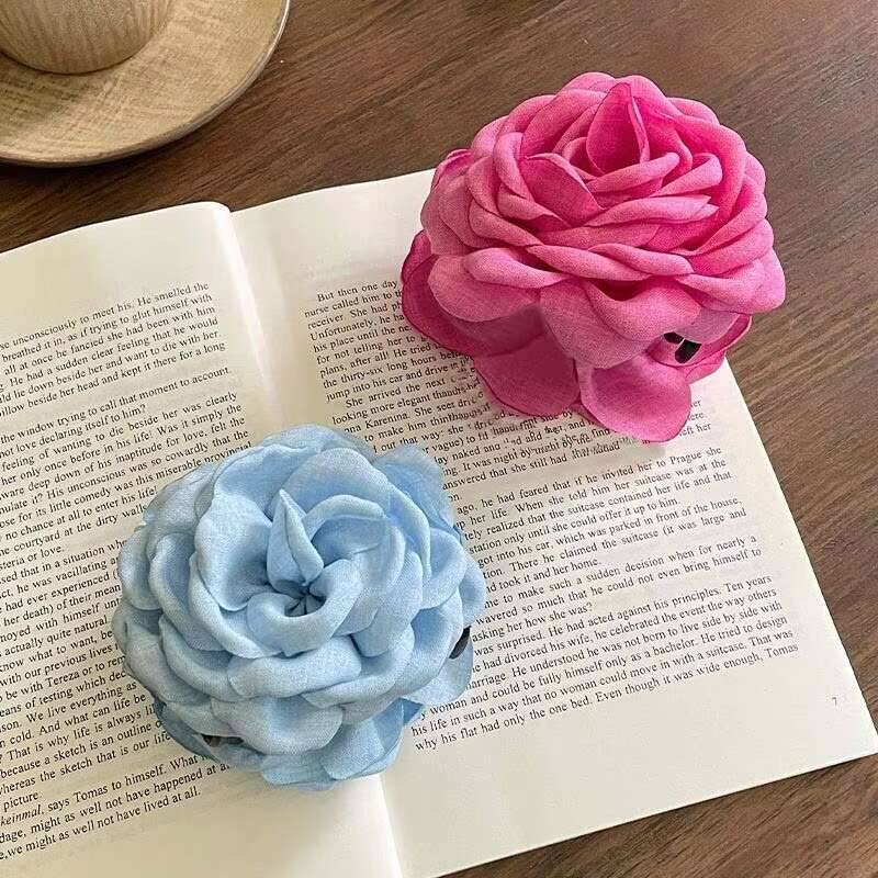 9cm Große Blume Haarspangen Französische Krallenklemme Für Frauen Haarschmuck Koreanisch Hinterkopf Haarklammer Mädchen Geschenke