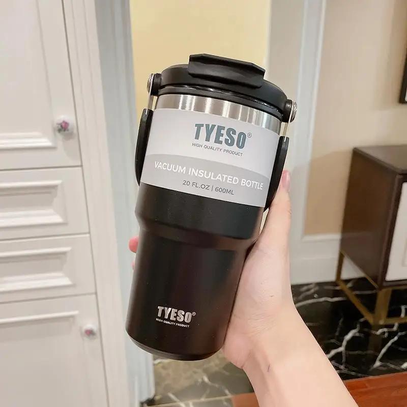 600ml 750ml 900ml Coffee Cup Thermal Vacuum Mug Stainless Steel Non-slip Leak-Proof Thermos Insulated Cup Milk Tea Water Bottle
