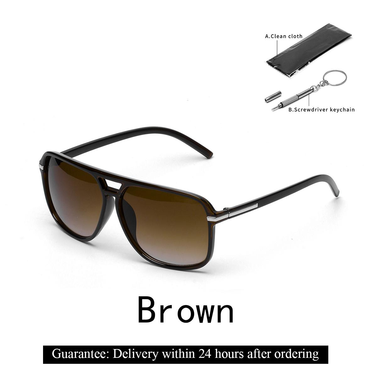 

Ruiao Fashion Shades Vintage Classic Men Double Bridge UV400 Lens Driving Sunglasses for Men