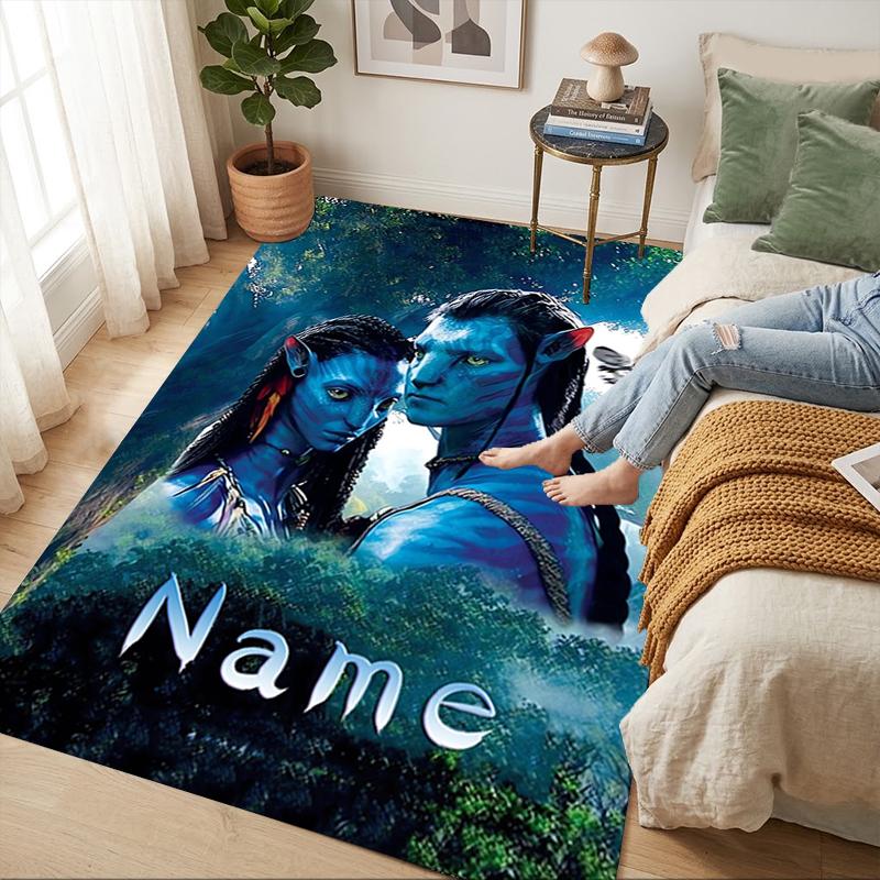Tappeto Personalizzato con Nome e Avatar Mondo Soggiorno Antiscivolo Morbido Tappeto per Camera da Letto Sala Giochi Divano Ufficio Decorazioni per la Casa Zerbino