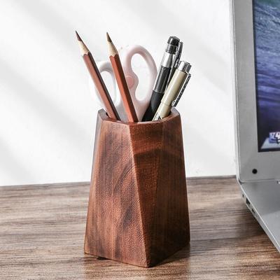 Walnoothout Penhouder Bureau-organizer Mand Kantoor Bureau Decoratie Vintage Pen Potlood Opbergbeker Voor Kantoor School