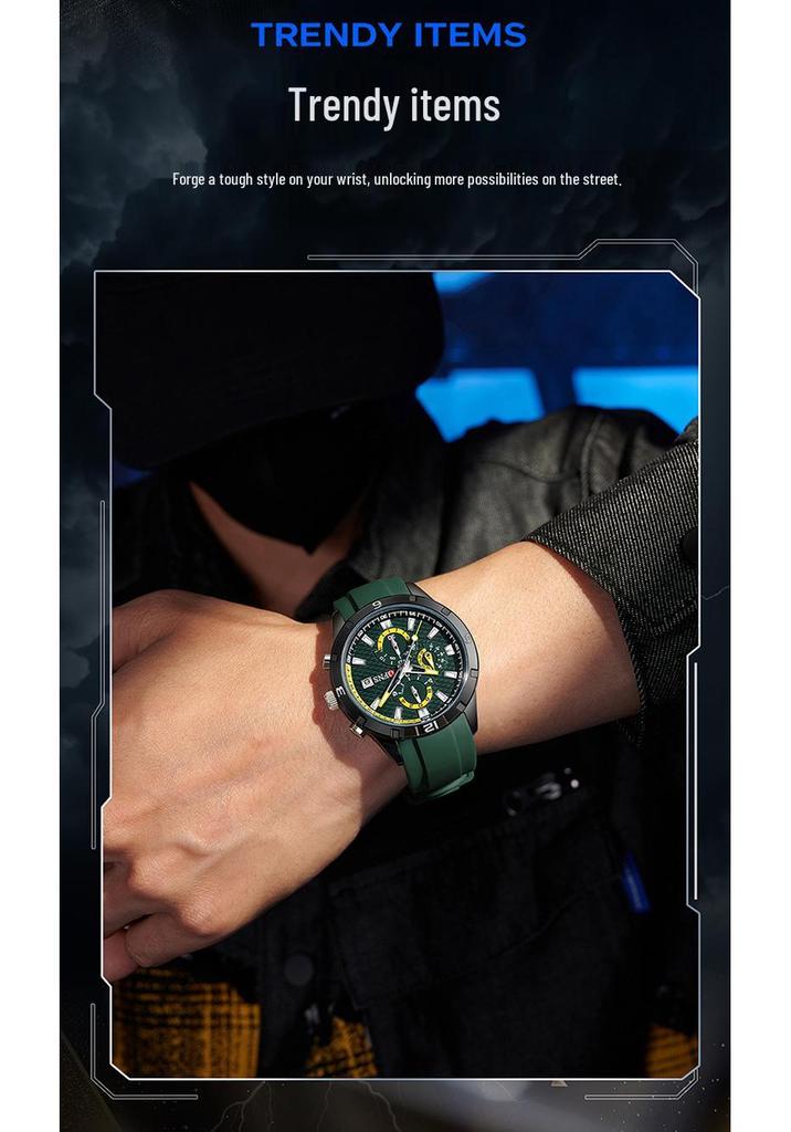Trendy Men's Quartz Waterproof Watch with Calendar
