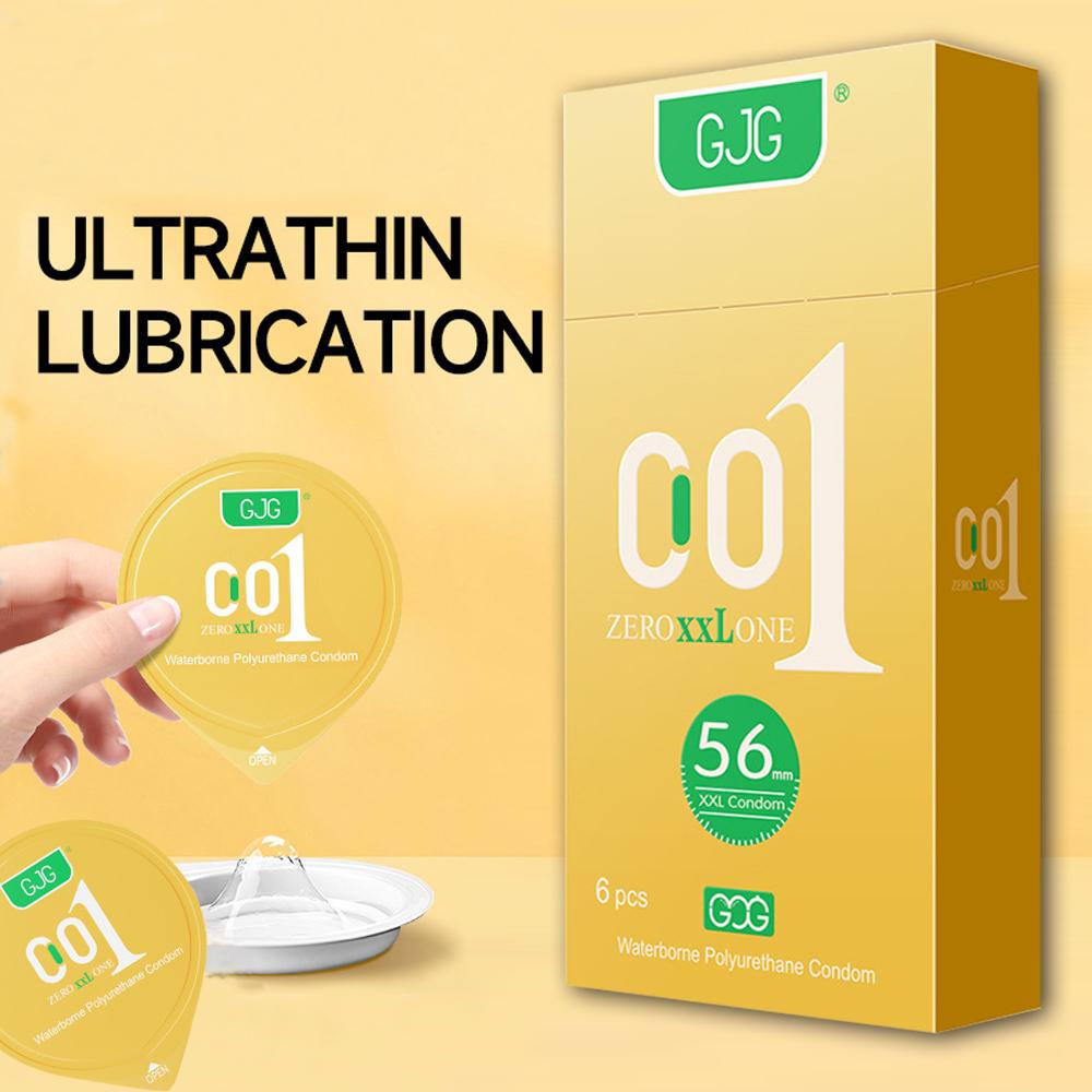 001 Ultra-thin 56mm Condom Super Lubrication Transparent Natural Latex Condom Safe Sex Sex Product for Male