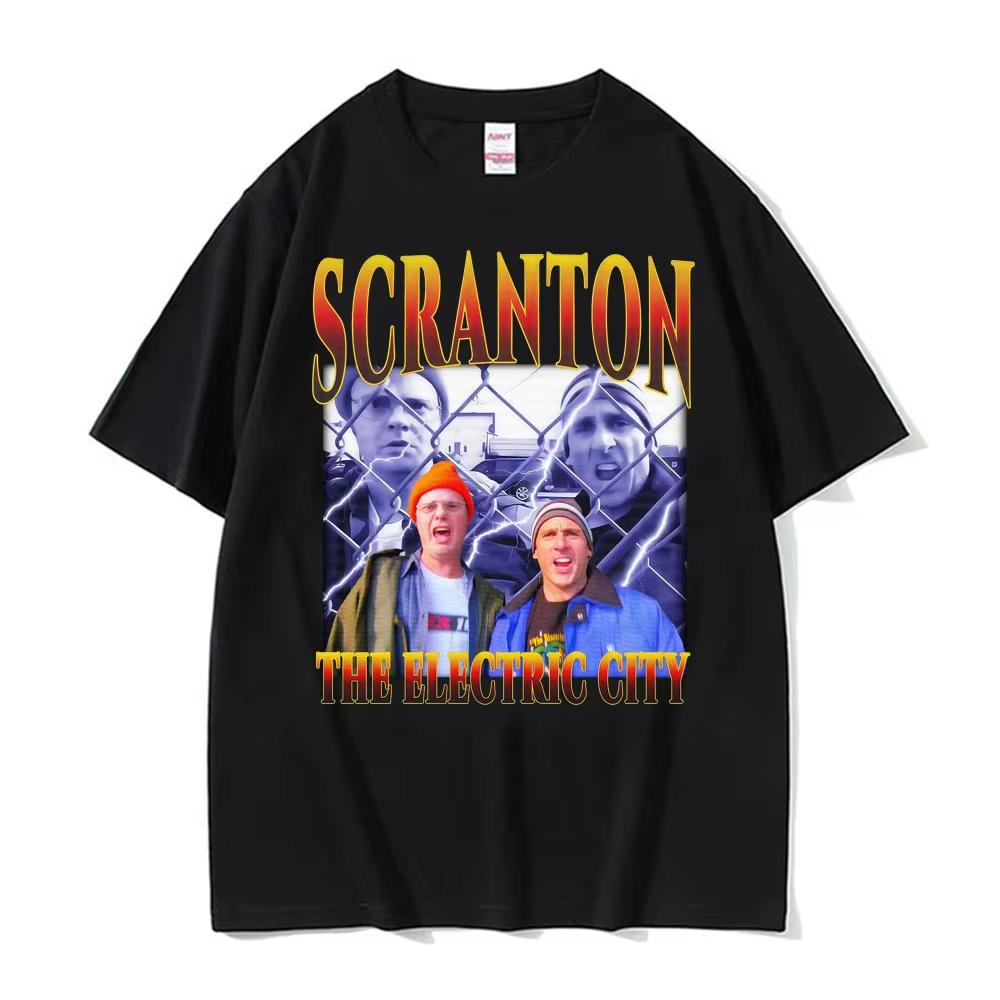 Funny Scranton The Electric City Vintage 90s Movie T Shirts Mens Clothing Fashion Classic Tshirt Cotton Comfort Casual T Shirt