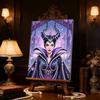 Handmade Maleficent Series Pearl Effect Frameless Art | Dark Castle & Curved Horn Cool Atmospheric Wall Art for Modern Living Room Home Decor