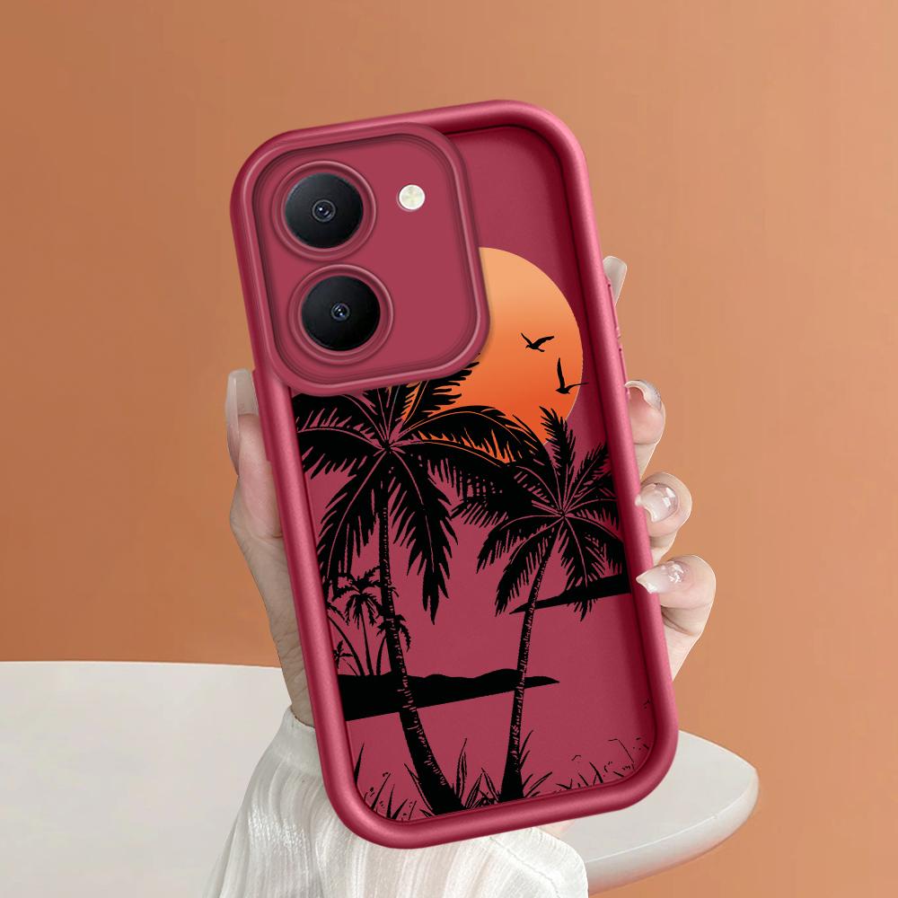 Soft Silicone Square Ladders Cartoon Pattern Full Cover Camera Protection Shockproof Case for iPhone Infinix Tecno Vivo