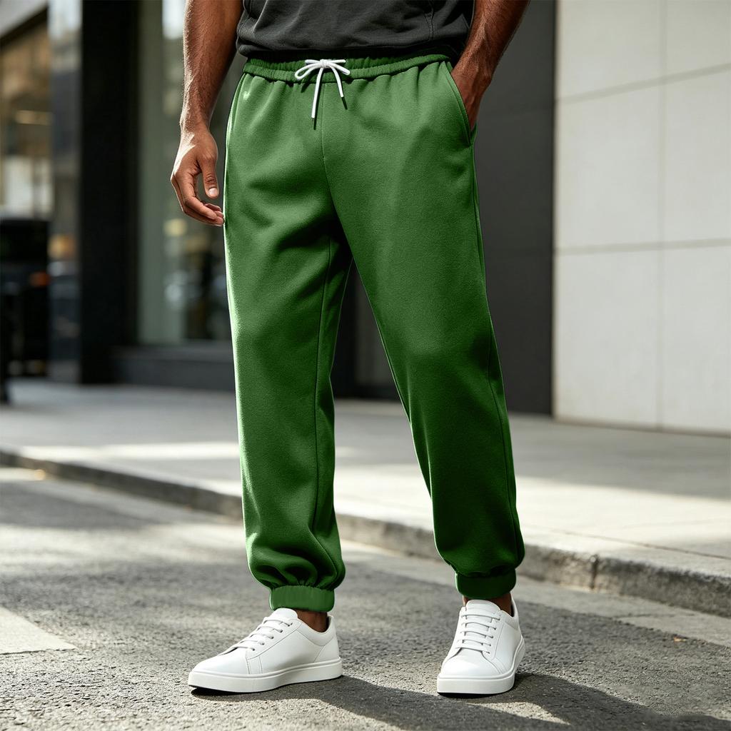Herren Freizeithose Lockerer Schnitt mit elastischem Bund für Fitnessstudio, Laufen und
