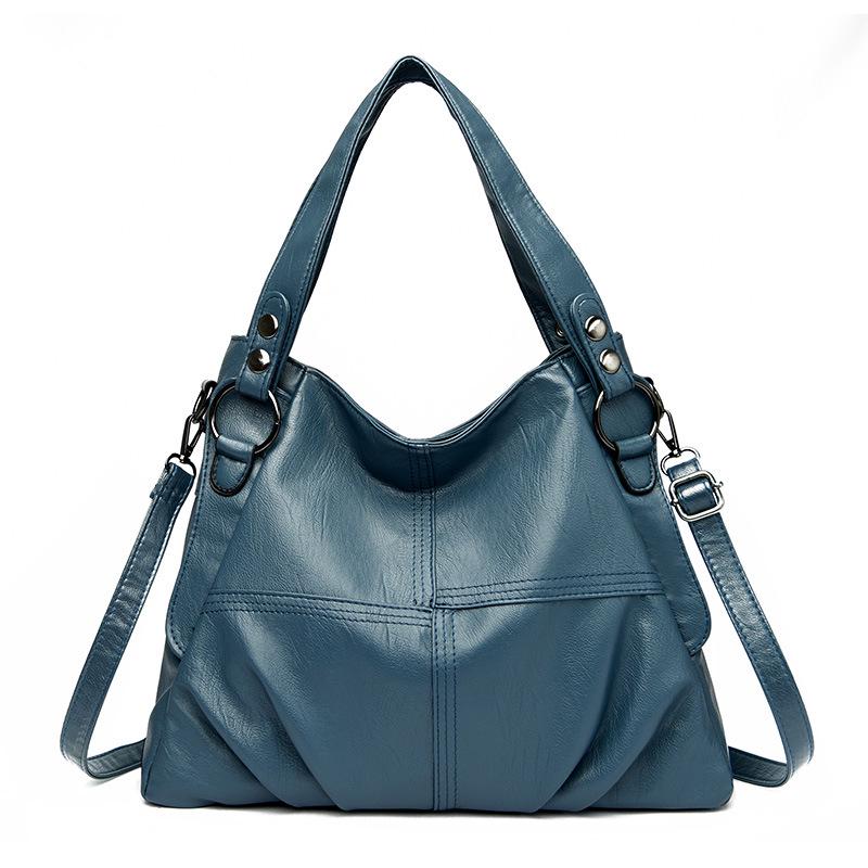 2023 Trendy Women's PU Handbag: European & American Patchwork, High-Quality, Large, Simple Design
