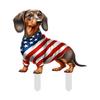 4th of July Decorative Garden Stake Patriotic Sausage Dog Yard Sign Independence Day Lawn Patio Sign for Memorial Day Outdoor Decor