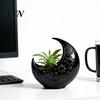 Dreidimensionaler strukturierter Blumentopf, Halbmond-Blumentopf, Künstlerischer Stern-Pflanzenhalter, Eleganter dekorativer Indoor-Topf für die Außendekoration zu Hause,