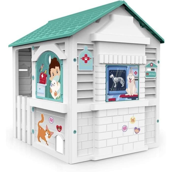 Children's Playhouse - CHICOS - Veterinary Center - Green and White - 106x84x20 Cm