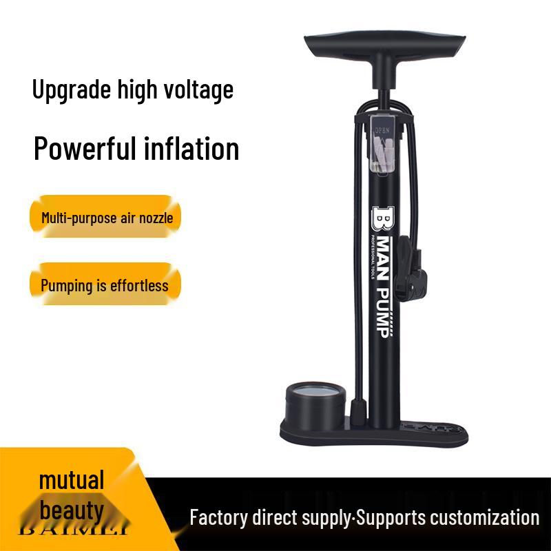 Tragbare Hochdruck-Handpumpe für Fahrräder und Basketbälle mit Fußpedal