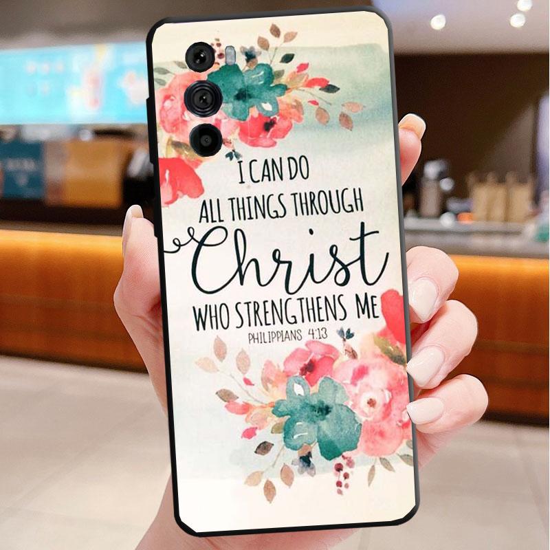 

Bible verse Christ Jesus Funda Phone Case For Motorola Edge 50 40 Pro 60 50 40 30 Ultra Neo Fusion Moto G Play G Stylus G Power Moto Edge 30 Neo