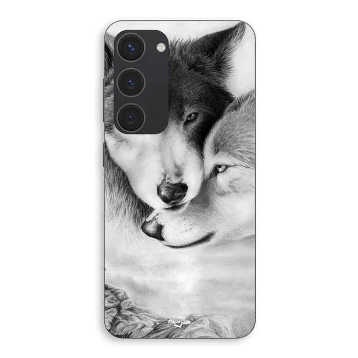 Coque de téléphone - MANIACASE - Samsung Galaxy S23 - Silicone - Souple - Motif Loup et Louve