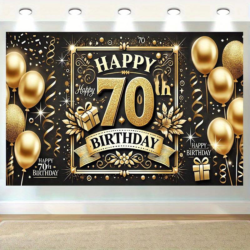 1 Piece of 2D Flat Banner 70th Birthday Celebration Banner Multi-functional Decoration Suitable for Holiday Parties