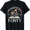 1986 Chapter Forty 40th Birthday Wildflower Book 40 Year Old TShirt Hipster Street Fashion Printed Tshirt Tops Shortsleev