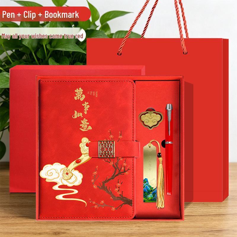 A5 Chinese Style Magnetic Buckle Diary & Notebook Gift Set