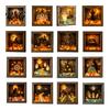 Halloween Ornaments Lighted Frame Ornaments, Light Up Shadow Box, Warm Holiday Table Atmosphere LED Lights for Home Living Room Bedroom Decor