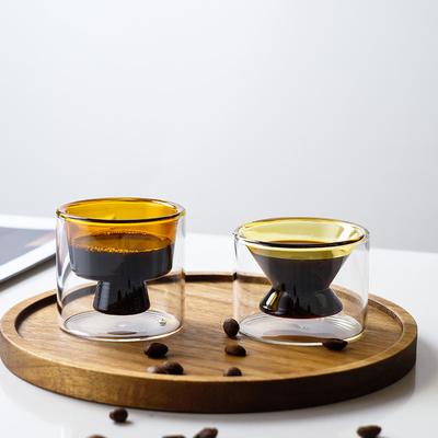 Hittebestendig Dubbelwandig Borosilicaatglas Koffie Thee Mok Ins Sle Wijnglas Proefglas Waterbeker aron Gekleurd
