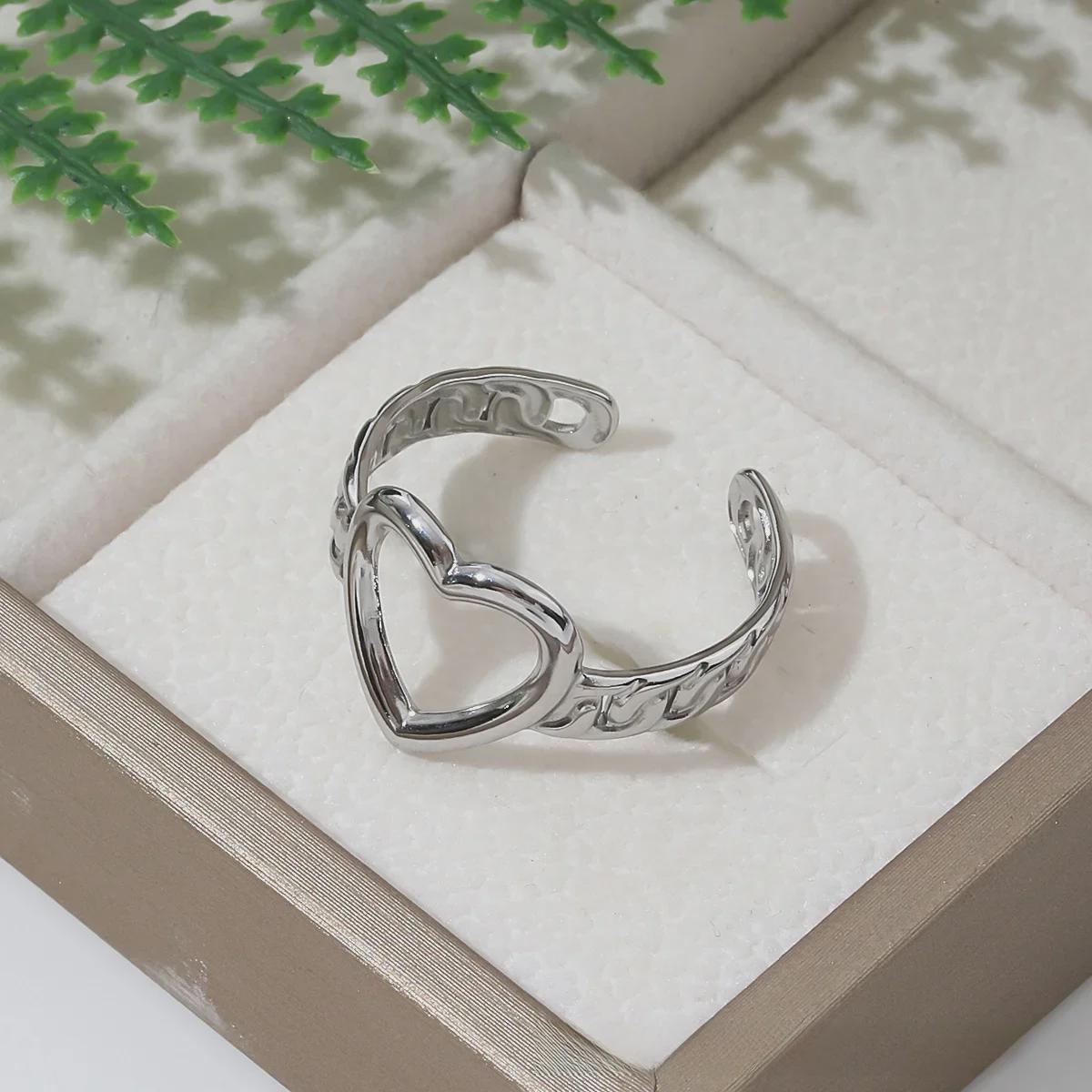 

European & American Style Titanium Steel Open Ring - Fashionable, Versatile Jewelry for Women