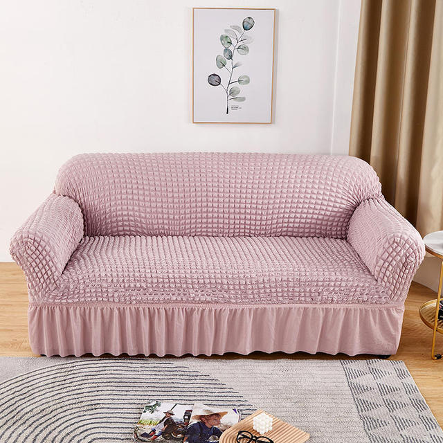 Seersucker Sofa Slipcover High Stretch Couch Cover Thick Corner Sofa Protector Elastic Corner Couch Covers