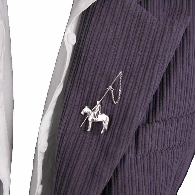 Retro Silver Mongolian Element Horse Pole Brooch Niche Versatile Temperament Silver Personalized Versatile Brooch