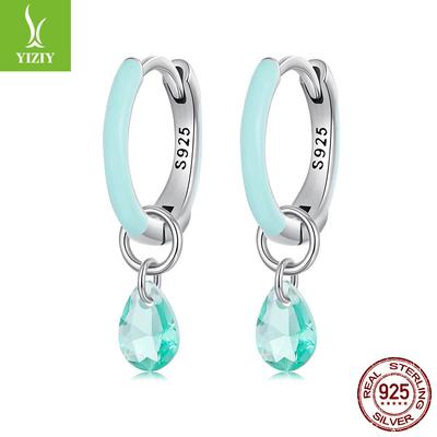 Summer Water Drop Ear Buckle Woman, Romantic Summer Wind S925 Sterling Silver Stud Earrings Cross-Border Explosion