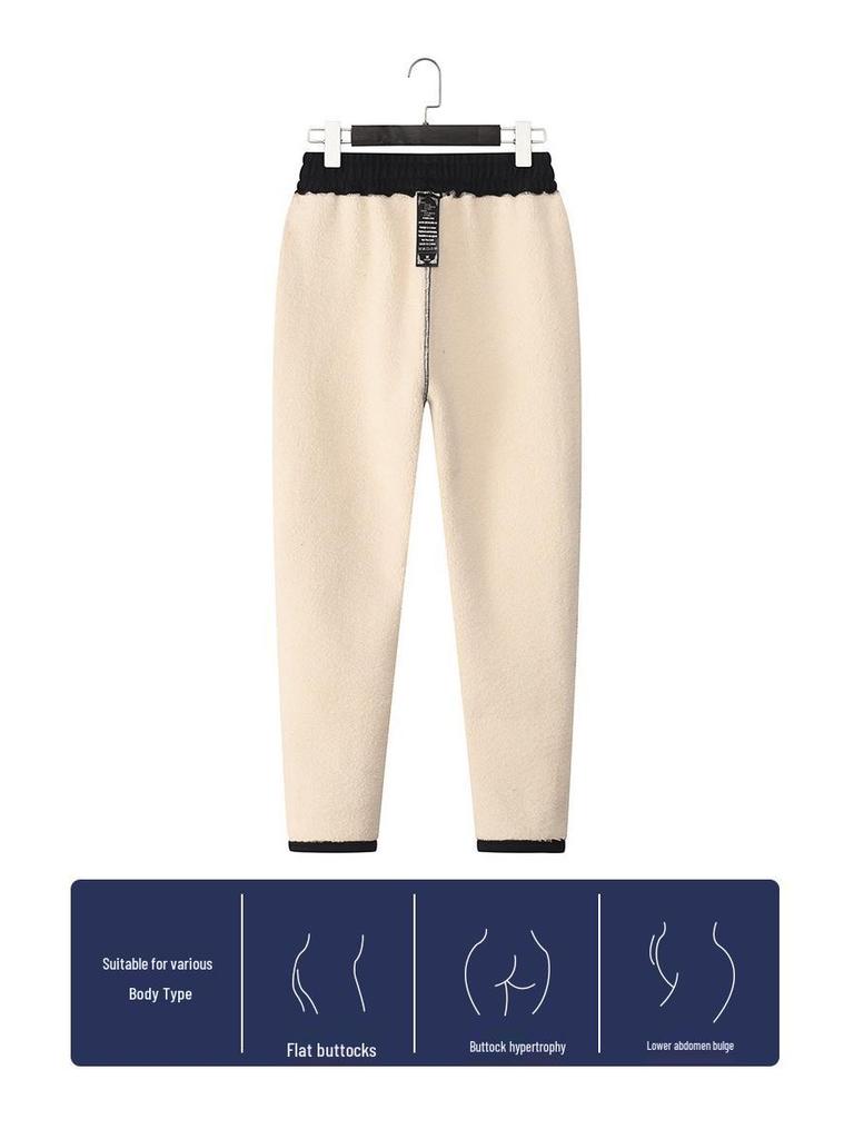 GAGN Women's Plus Size Winter Fleece-Lined High Waist Sweatpants with Zipper Pockets and Extra Long Fit.