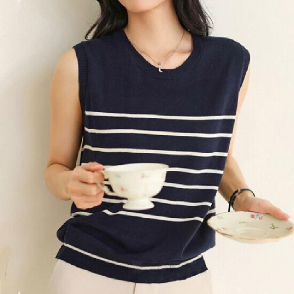 Navava Striped Sleeveless Knit Nk2080