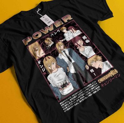 Chainsaw Man Makima T-Shirt Asa Aki Anime Denji Shirt Power Tshirt All Size Tee