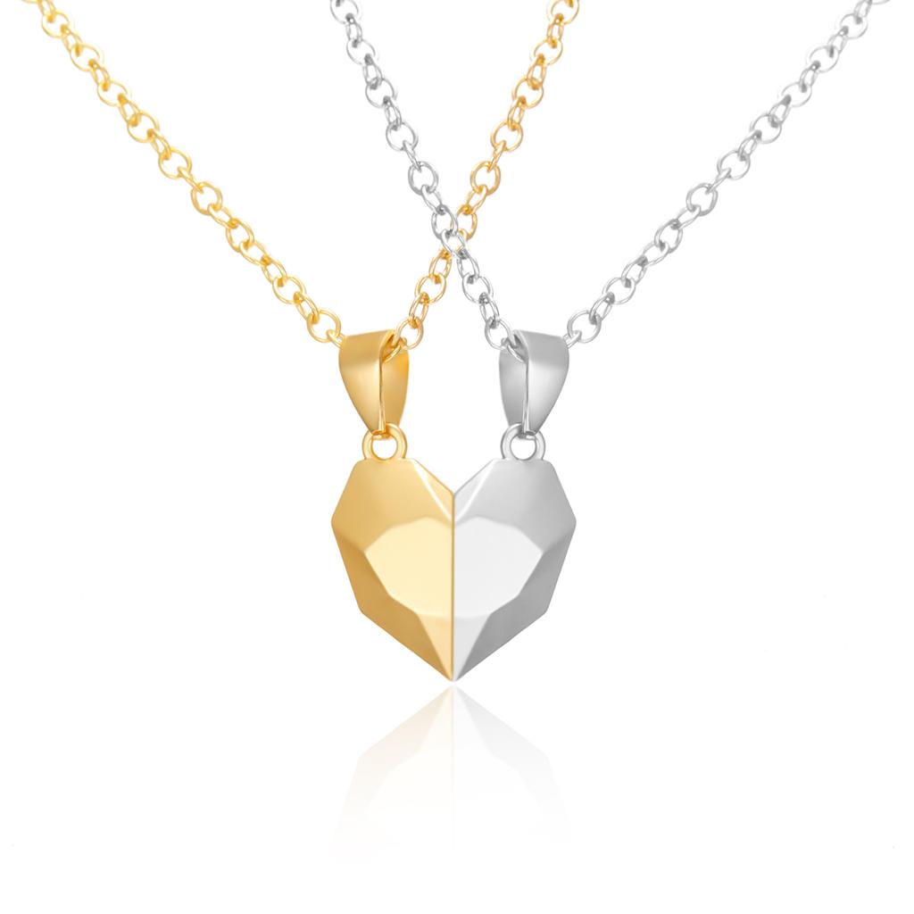 Animal Pendant Black White Cat Stitching Necklace Simple Friendship Gift Heart Shape White Cat Cute Couple Jewelry Necklace