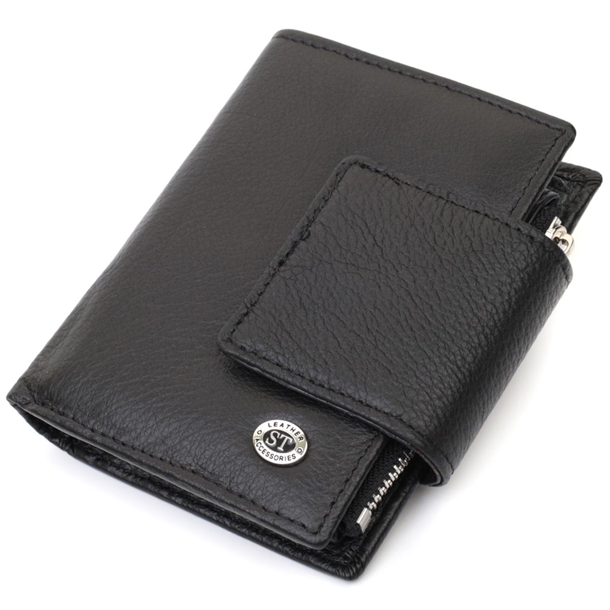 

Вертикальний гаманець для жінок із натуральної шкіри ST Leather 22703 Чорний