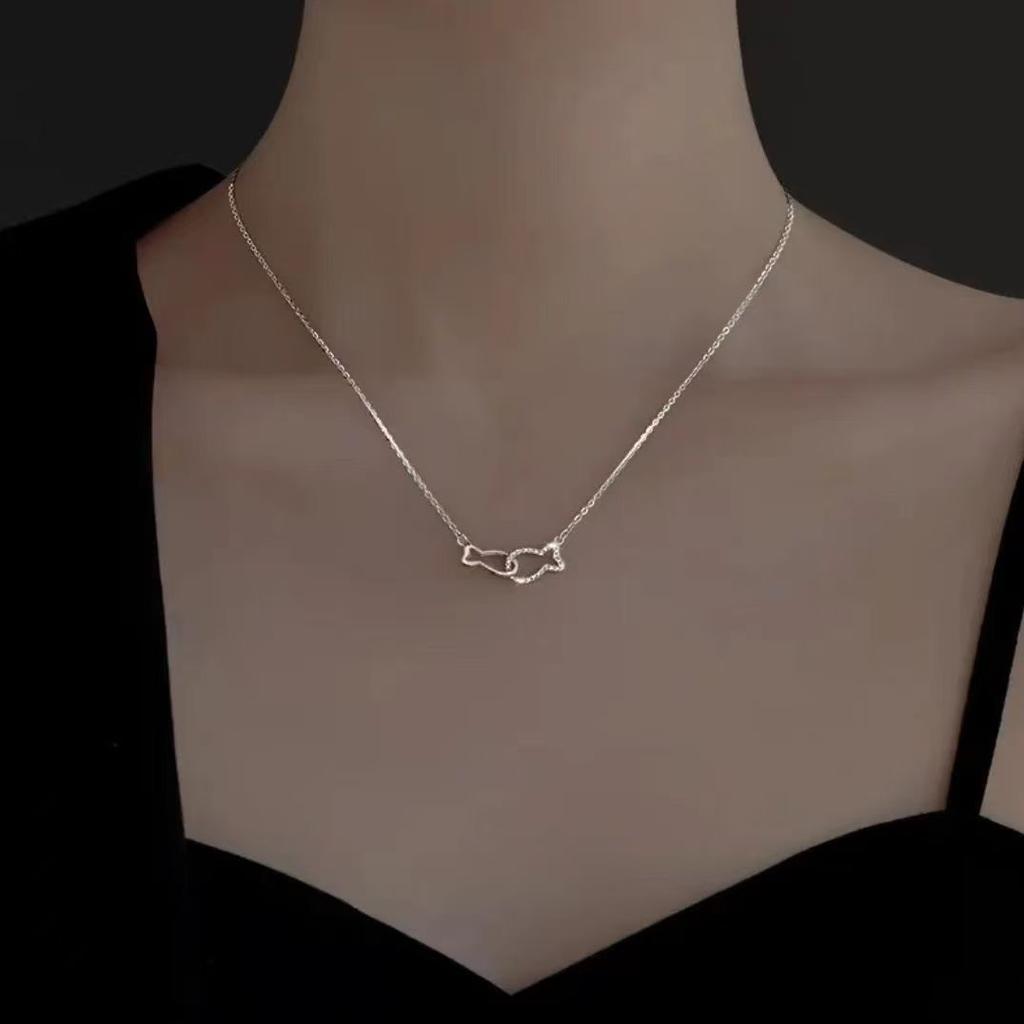 Fish you accompany necklace ins students light luxury niche design sense collarbone chain women give girlfriends birthday gifts