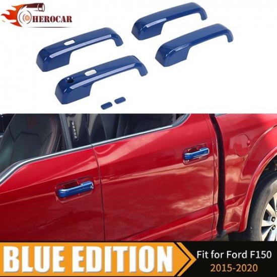 4PCS For 2015-17 2018   FORD F150 Door Handle COVERS Blue Accessories
