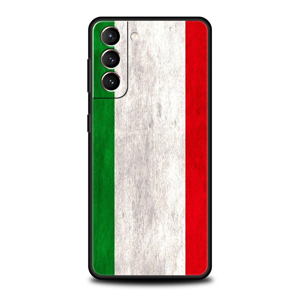 ITALY Flag Phone Case For Samsung Galaxy S24 S23 S22 S20 Ultra S21 FE 5G S10 S9 Plus S10E S8 Soft Silicone Cover