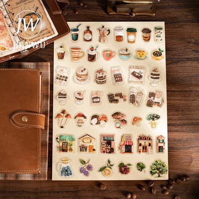 JIANWU Nachmittagstee-Party-Serie Vintage Früchtekuchen Kaffee Landschaft Material Collage PET-Aufkleber Kreatives Journal Schreibwaren