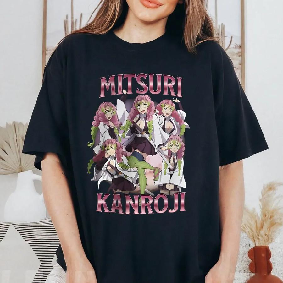 

Mitsuri Kanroji Kimetsu no Yaiba Demon Slayer T-Shirt Anime Graphic Tee Vintage 4XL