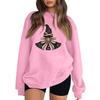 Women's Neck Long Sleeve Sweatshirt Casual Loose Fit Color Pullover with Halloween Print
