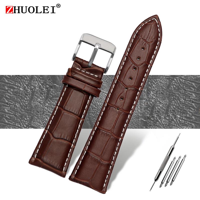Correa de reloj 23 mm 24 mm 26 mm 28 mm de ancho grande Negro marrón Para hombre Cocodrilo Piel Genuina Correa de reloj Banda pulseras envío gratis