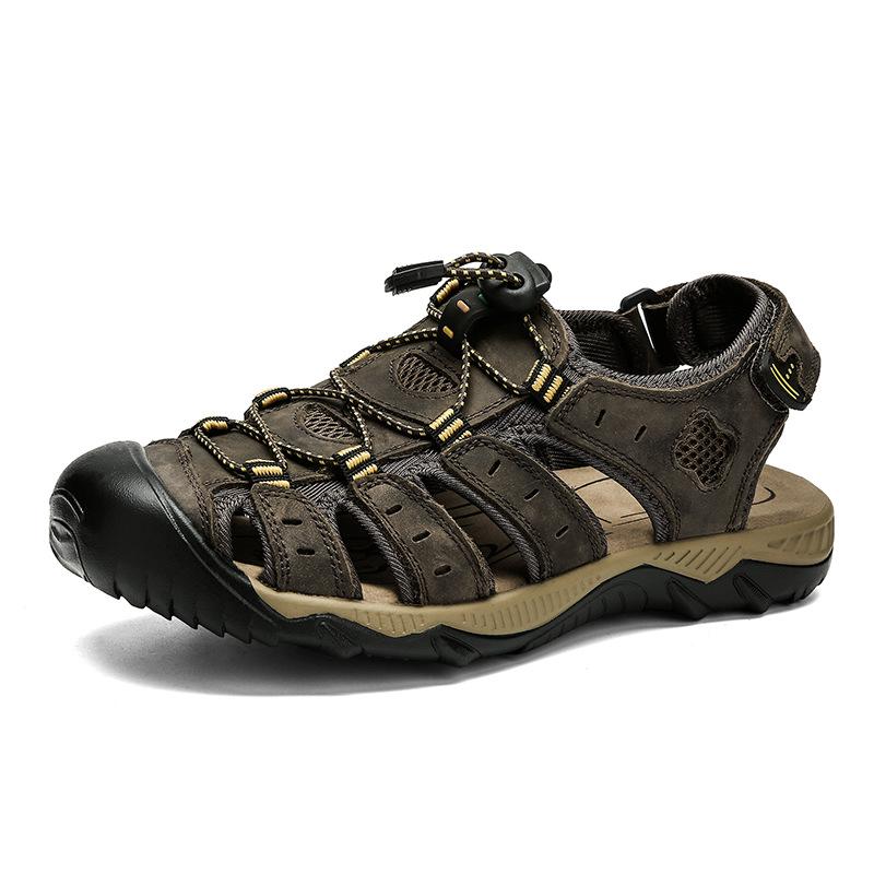 

Large size men s sandals summer popular bag head beach shoes breathable sandals leather men s shoes fashion outdoor shoes 48