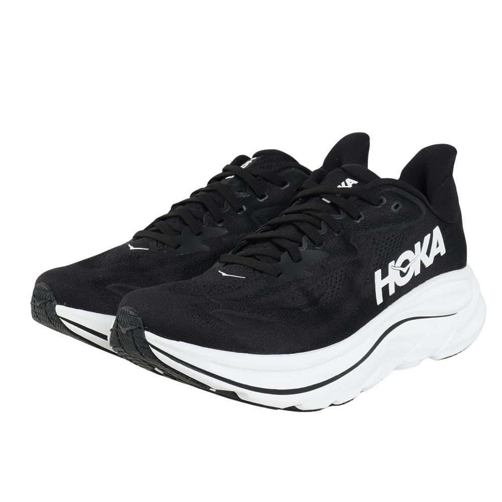 

HOKA Clifton 10 Беговые Черно-белые Кроссовки с Амортизацией для Ходьбы и Бега и Размер Обуви, (1162030-BWHT), Мужской, Сверхлегкий, (черный