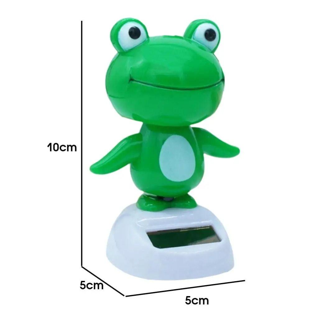 1Pcs Cute Dashboard Ornament Solar Powered Animal Frog Accessories Bobble Head Frog  Auto Interior