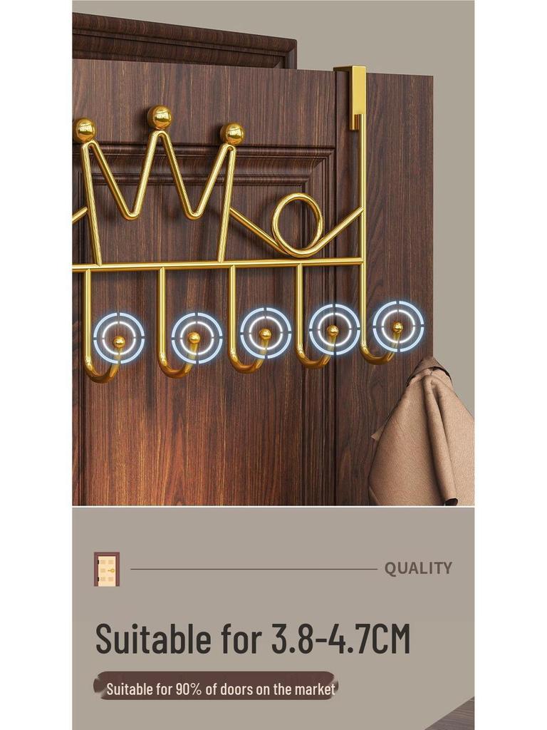 Punch-Free Over-the-Door Coat and Hat Rack - Bedroom & Kitchen Storage Solution