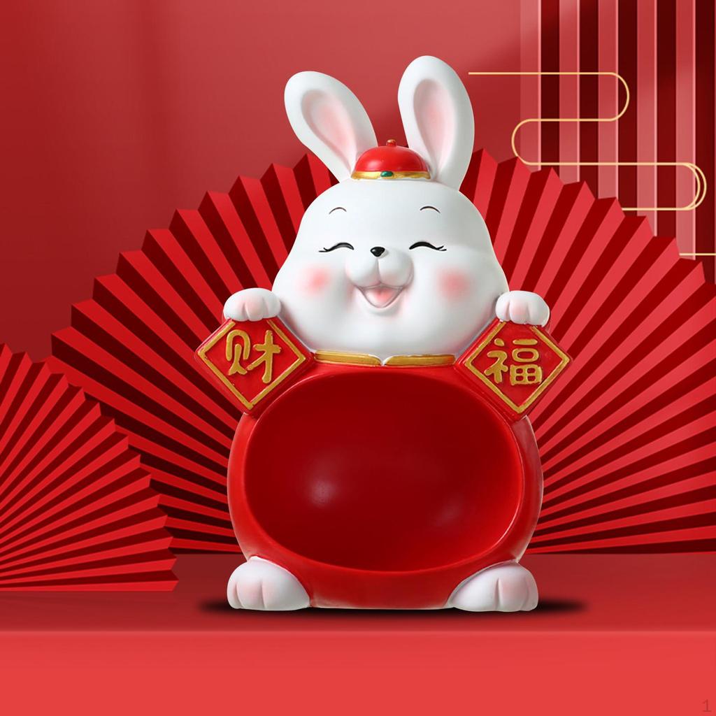 Statue Figurine Animal Sculpture Bunny Figure Resin Decoration Ornament Decorative for Tabletop Home