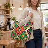 Vibrant Ethnic Patterned Tote Bag Casual Shoulder Handbag for Daily Use