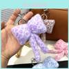 Keychain Plush Butterfly Bow With Leopard Print For Gift Giving And Party Decor