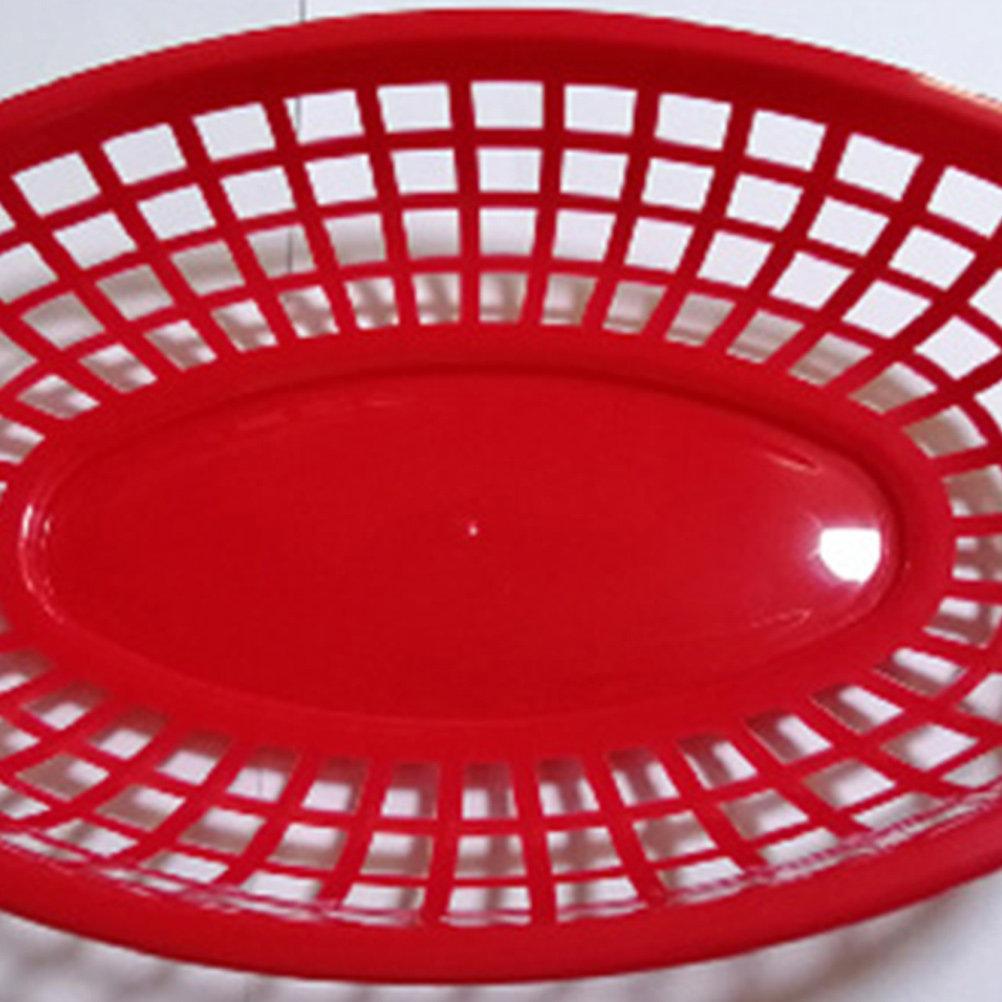 6Pcs Oval Fast Food Baskets Multiuse Desktop Storage Snack Basket for Fruits Candy Kitchen Food Basket Desktop Storage Baskets