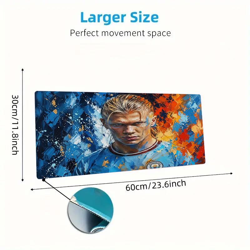 Erling Haaland Large Size Mouse Pad Large Gaming Table Cushion Non-slip Laptop Tablet Big Mousepad XXL Mat Mini PC Playmat With Lock Edge